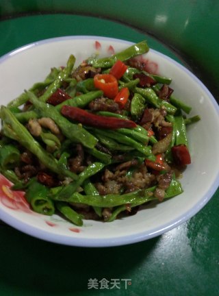 豇豆炒肉的做法