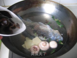 【冬季养生菜】---蘑菇鲫鱼汤的做法步骤：5