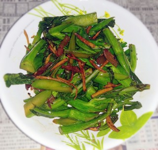 姜丝炒芥兰的做法