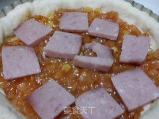 玉米火腿披萨的做法步骤：6