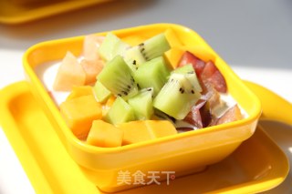 缤纷椰汁水果捞的做法