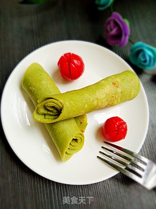 菠菜汁鸡蛋饼的做法