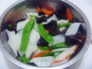 【冬季养生菜】简单素菜最养生----蚝油什锦山药的做法步骤：5