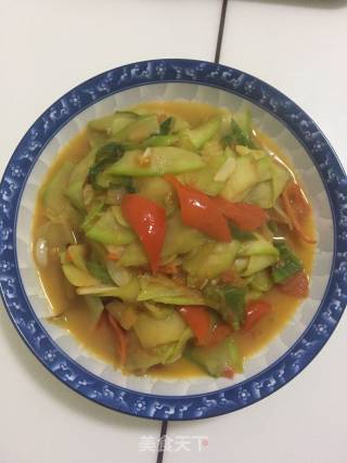 西红柿青红椒炒葫子片的做法