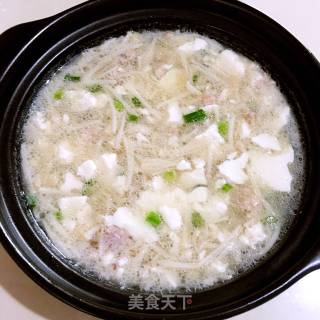 金针菇肉末豆腐汤的做法