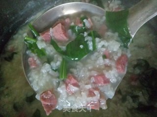 菠菜牛肉粥的做法