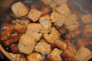 红烧油豆腐夹肉的做法步骤：5