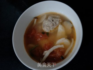 西红柿菌菇肉圆汤的做法