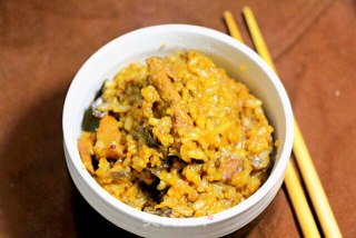 茄子饭 宝宝营养辅食，大米+糙米+小米+猪肉的做法