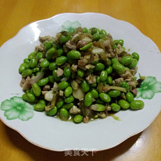 毛豆炒肉的做法