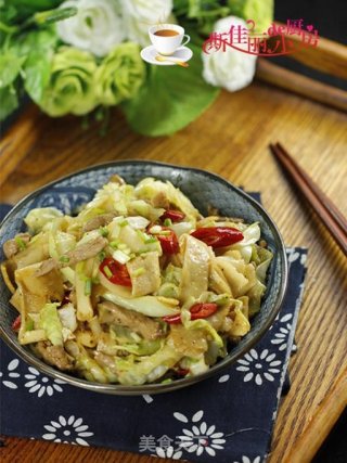 包菜肉丝炒豆丝的做法