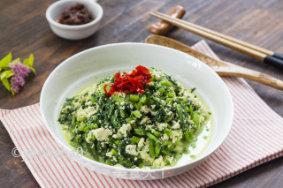 茼蒿小豆腐的做法