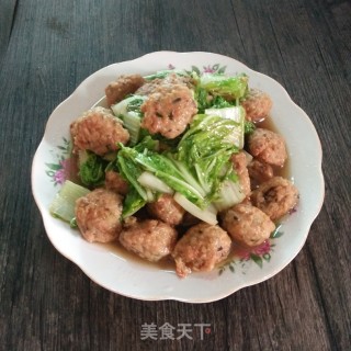 小白菜炖肉丸的做法