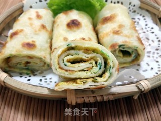 小油菜鸡蛋卷饼的做法