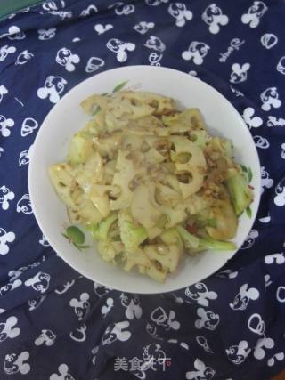 花菜莲藕肉末的做法
