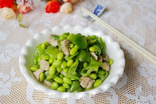 青椒炒毛豆的做法