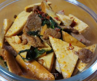 豆瓣香干炒肉片的做法