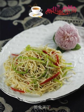豆芽炒干丝的做法