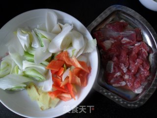 葱爆蚝油羊肉的做法步骤：2
