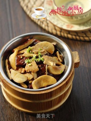 杏鲍菇干子炒肉片的做法