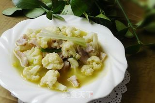 花菜鸡汤肉片的做法步骤：10
