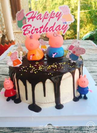 小猪佩奇淋面生日蛋糕的做法