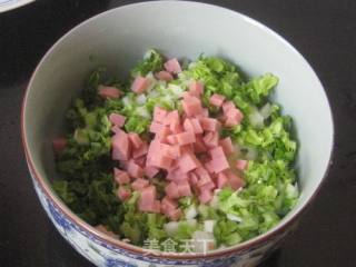 小白菜方腿肉面饼的做法步骤：2