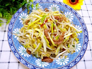 韭黄银芽炒肉丝的做法