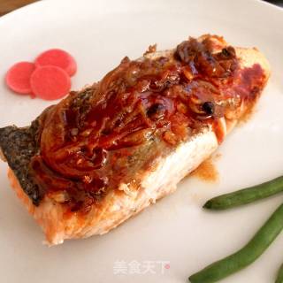 快手煎厚三文鱼排的做法