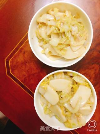 黄芽菜肉丝炒年糕的做法