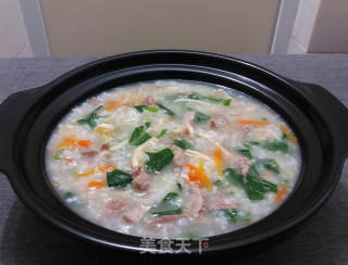 青菜瘦肉粥的做法