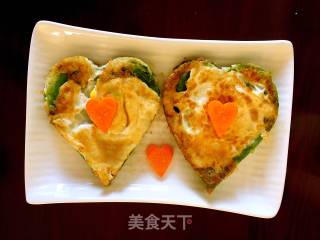 营养早餐蔬菜爱心饼的做法