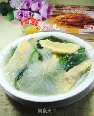 菠菜蛋饺粉丝汤的做法