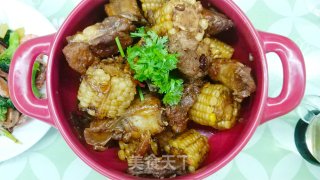 砂锅酱香排骨炖玉米的做法