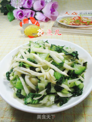 茭白炒手捏菜的做法