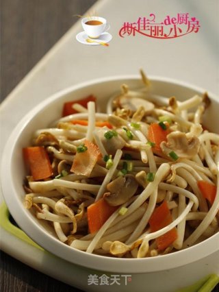 口蘑炒花生芽的做法