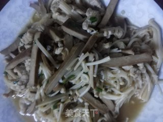 菌菇豆干炒肉丝的做法