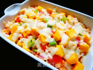 芒果焗米饭的做法