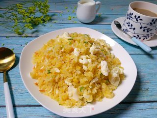 黄金瑶柱芙蓉炒饭的做法