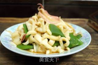 青椒炒宅鱿的做法
