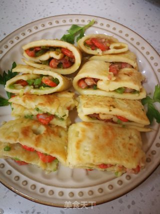 鲜虾鸡蛋饼的做法