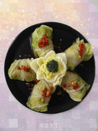 莲生并蒂-白菜蒸肉的做法