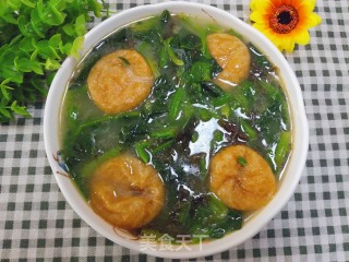 油面筋粉丝菠菜汤的做法