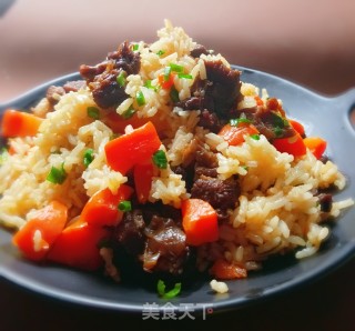 胡萝卜牛肉焖饭的做法