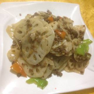 肉末炒藕片的做法