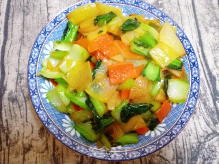 土豆片炒小油菜的做法