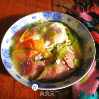 #鸡蛋美食#荷包蛋热汤面的做法
