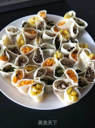 四色蒸饺的做法