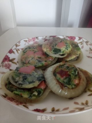 鸡蛋美食～儿童版～鸡蛋菠菜圆饼