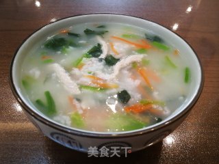 青菜瘦肉粥的做法